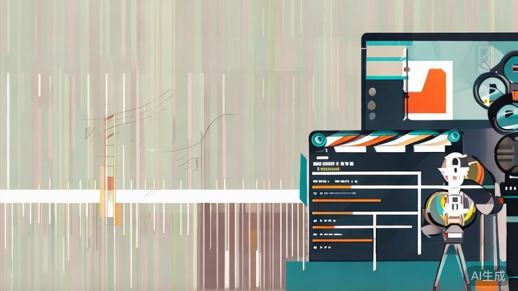 High-quality business illustration regarding traditional video production, minimal flat design
