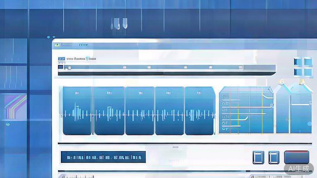 Flat vector illustration of video editing tools, dashboard style, soft blue gradient