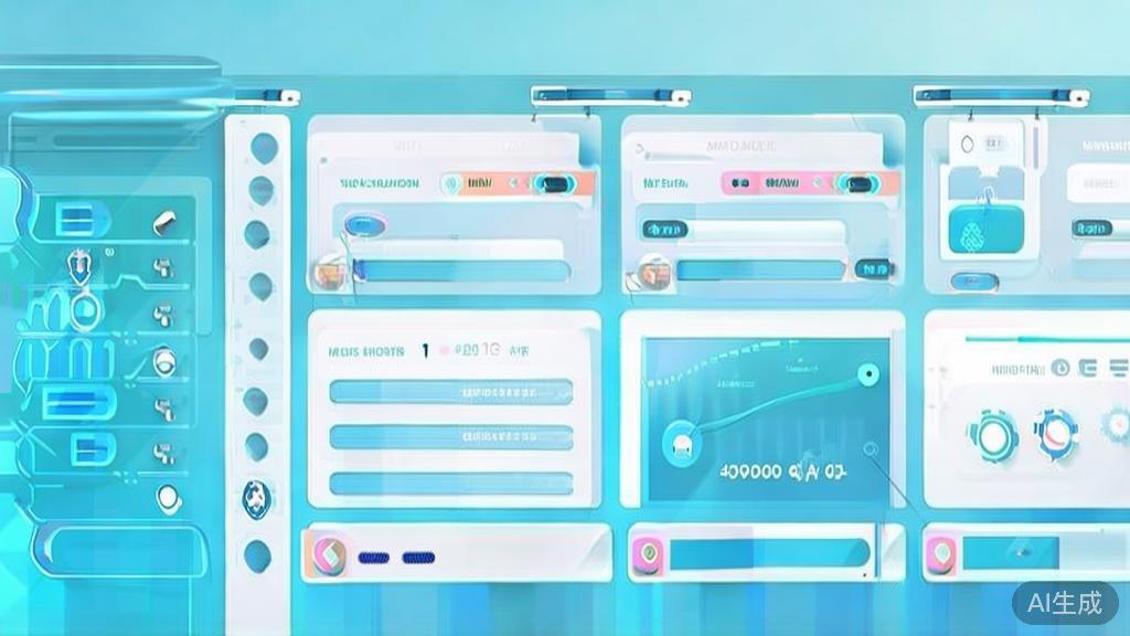 Flat vector illustration of video optimization strategies, dashboard style, soft blue gradient