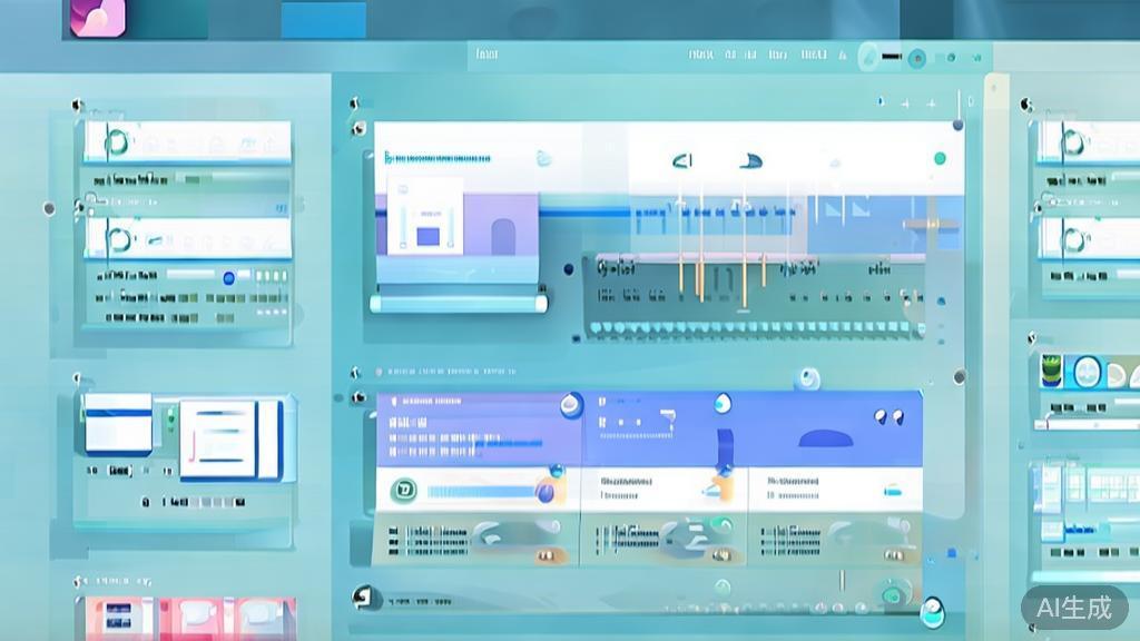 "Flat vector illustration of choosing animation software, dashboard style, soft blue gradient"