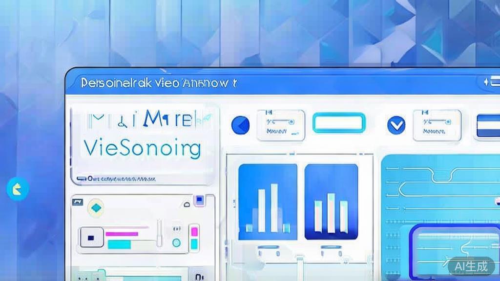 Flat vector illustration of personalized video marketing, dashboard style, soft blue gradient