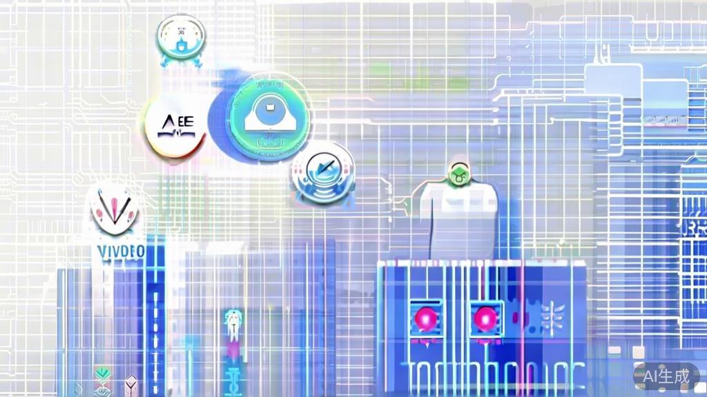 High-quality business illustration regarding the future of AI video marketing, minimal flat design