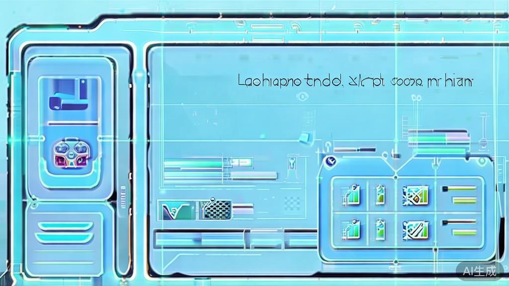 "Flat vector illustration of future trends in AI video synthesis, dashboard style, soft blue gradient"