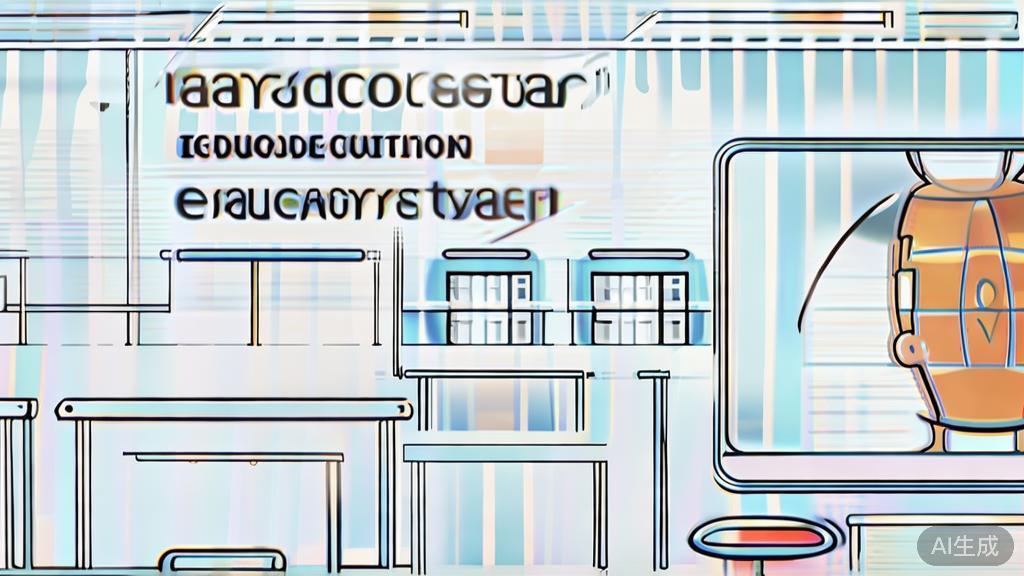 High-quality business illustration regarding AI video synthesis in education, minimal flat design