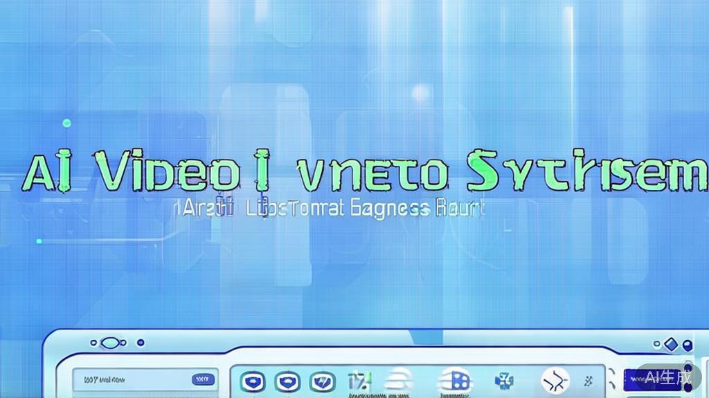 Flat vector illustration of future trends in AI video synthesis, dashboard style, soft blue gradient
