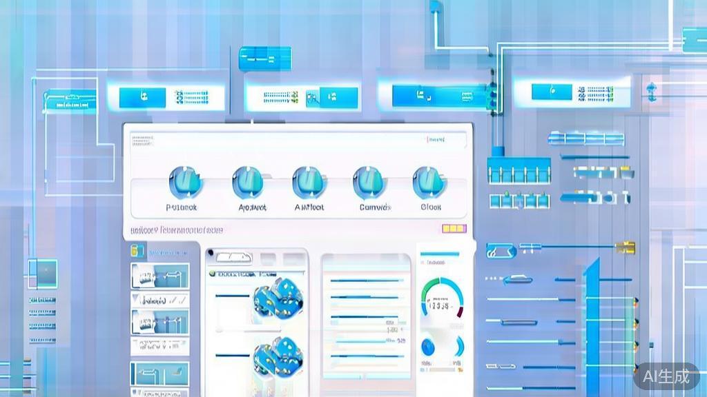 Flat vector illustration of AI image generation tools comparison, dashboard style, soft blue gradient