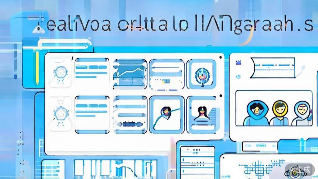 "Flat vector illustration of community efforts in regulating AI image generation, dashboard style, soft blue gradient"