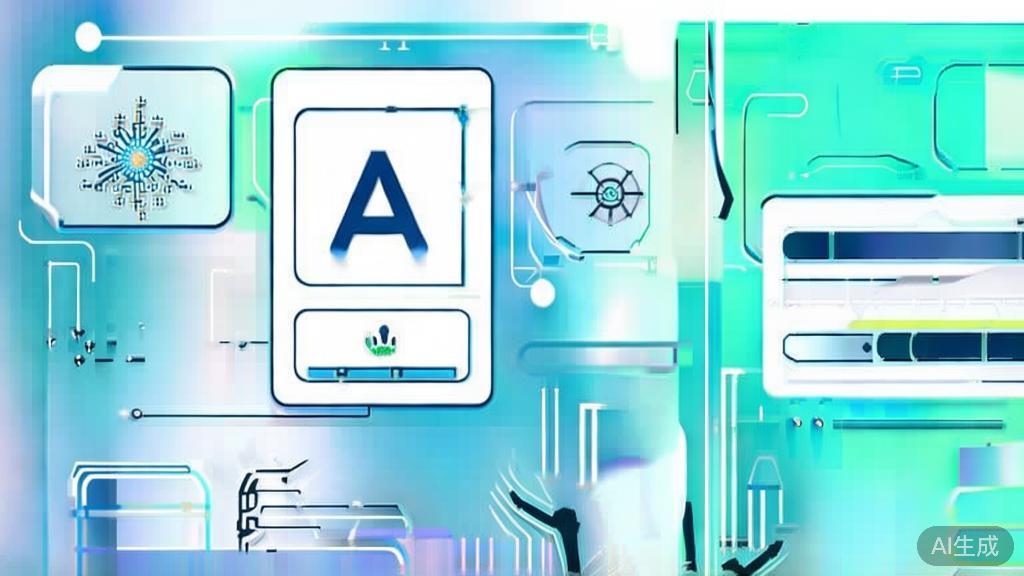 High-quality business illustration regarding the future trends of AI image generation, minimal flat design