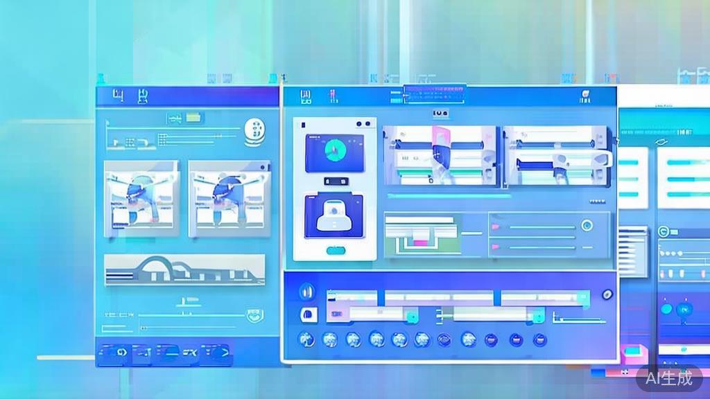 Flat vector illustration of future trends in AI-generated images for brands, dashboard style, soft blue gradient