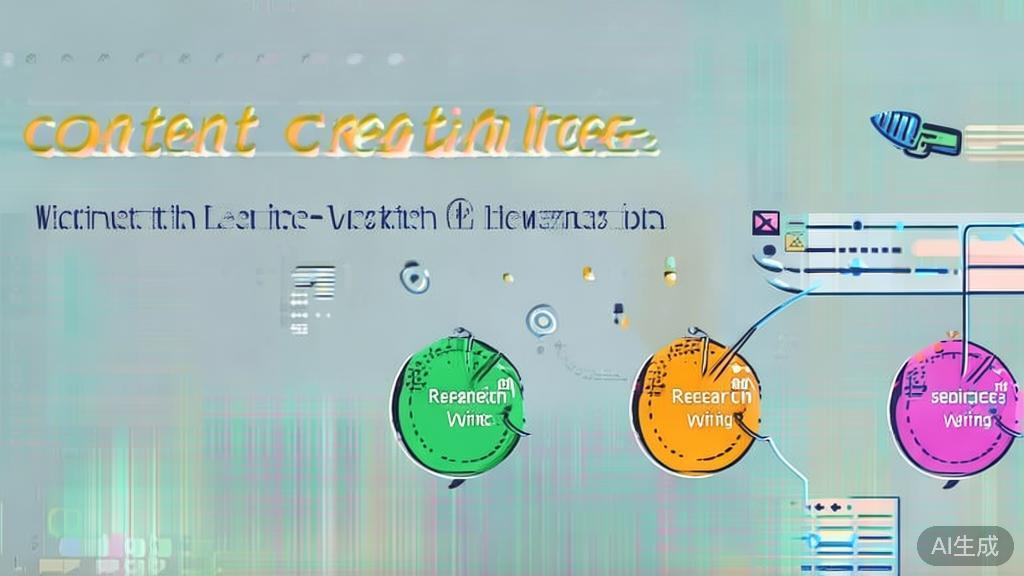 High-quality business illustration regarding content creation process, minimal flat design