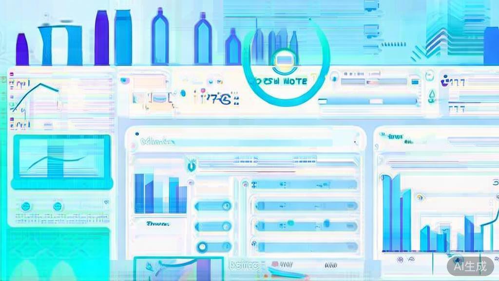 Flat vector illustration of a successful educational video project, dashboard style, soft blue gradient
