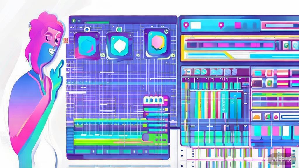 "Illustration of a user easily navigating a video editing software, flat vector style"