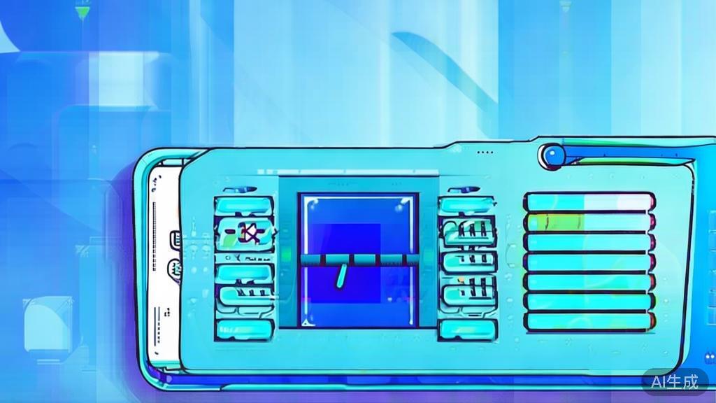 Flat vector illustration of AI video creation interface, dashboard style, soft blue gradient