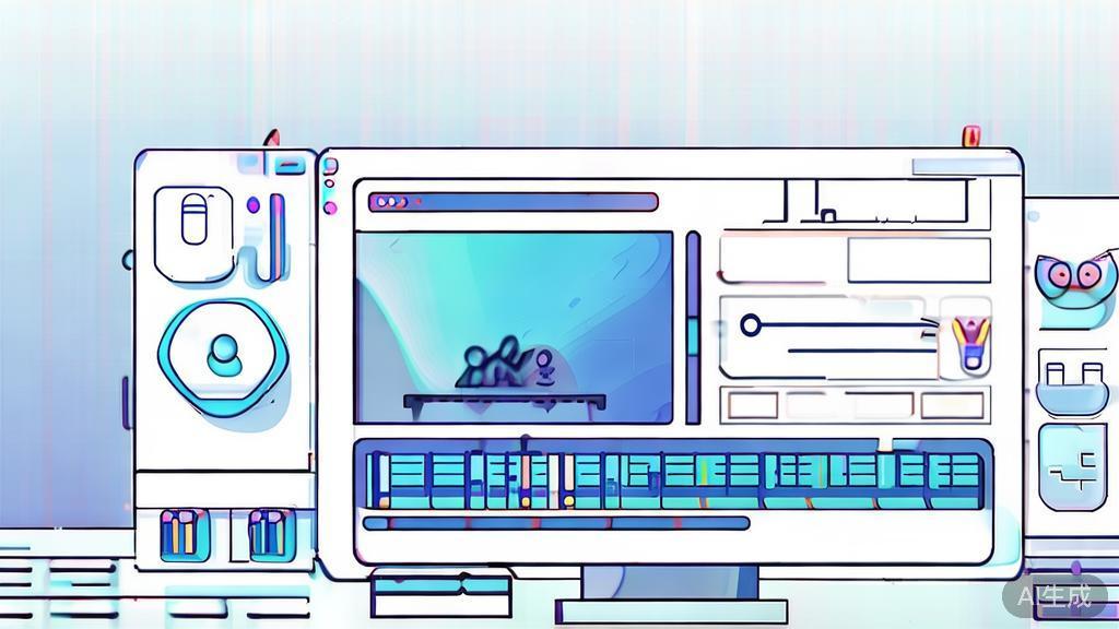 High-quality illustration showing the process of video editing, minimal flat design
