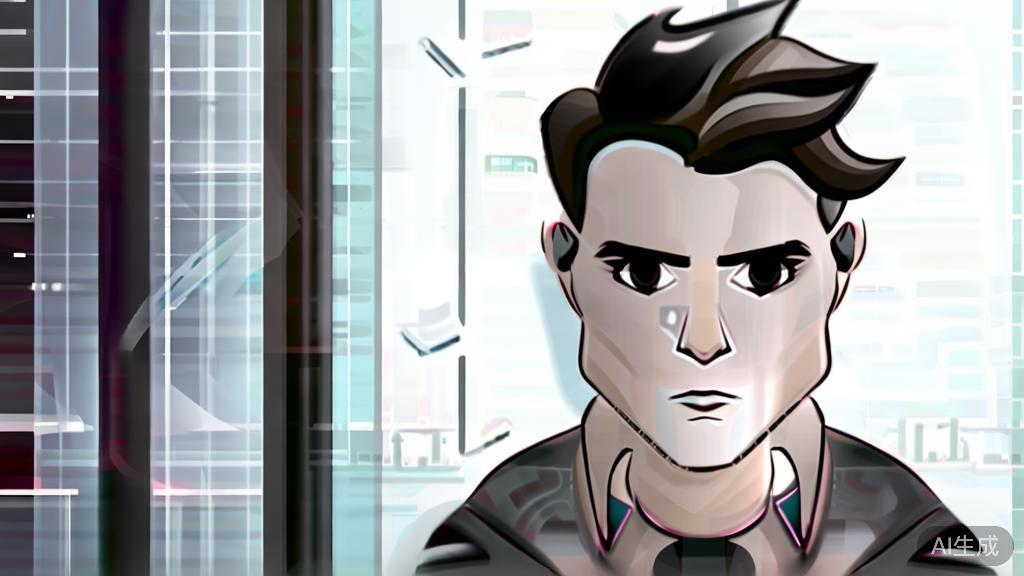 "High-quality business illustration regarding character design using perspective set in AI painting, minimal flat design"