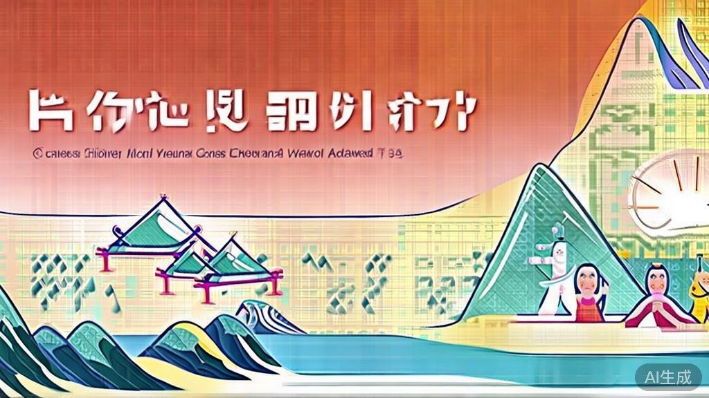 High-quality illustration of cultural stories behind Chinese animation, minimal flat design