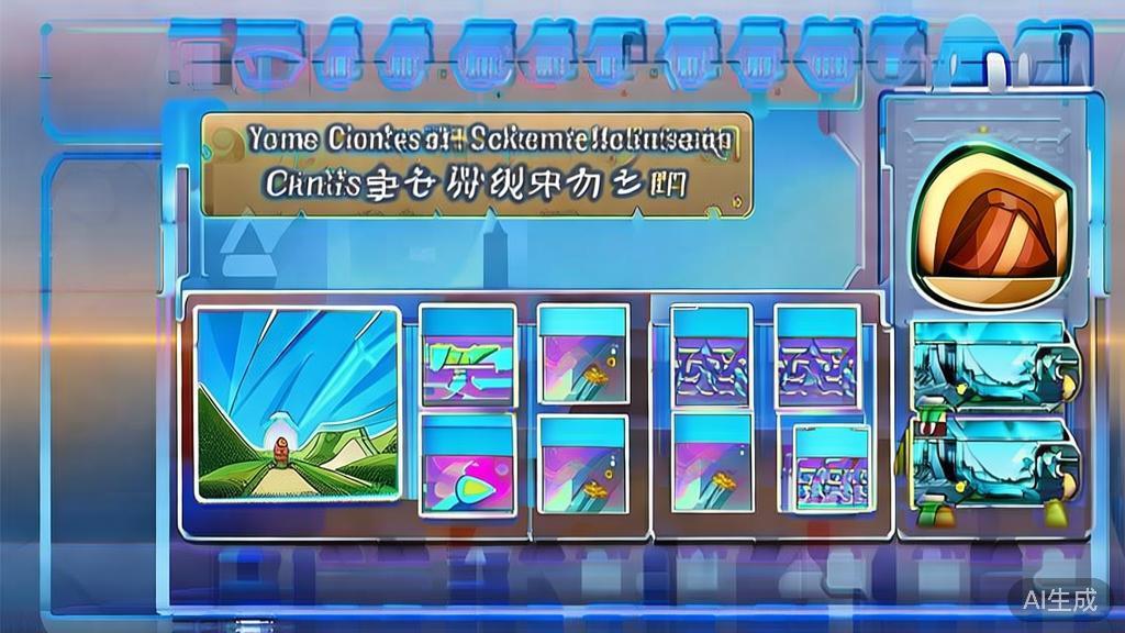 "Flat vector illustration depicting the future impact of AI painting on Chinese comics, dashboard style, soft blue gradient"