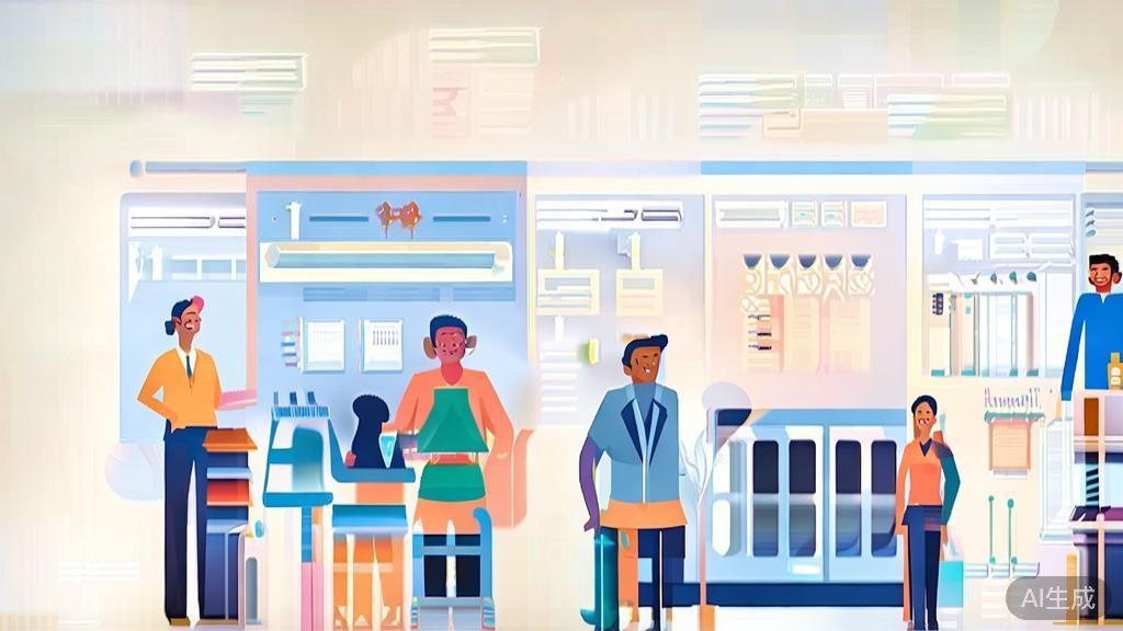 High-quality business illustration regarding user reviews and support communities, minimal flat design