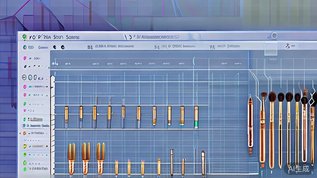 "Comparison chart of traditional vs AI painting tools, dashboard style, soft blue gradient"