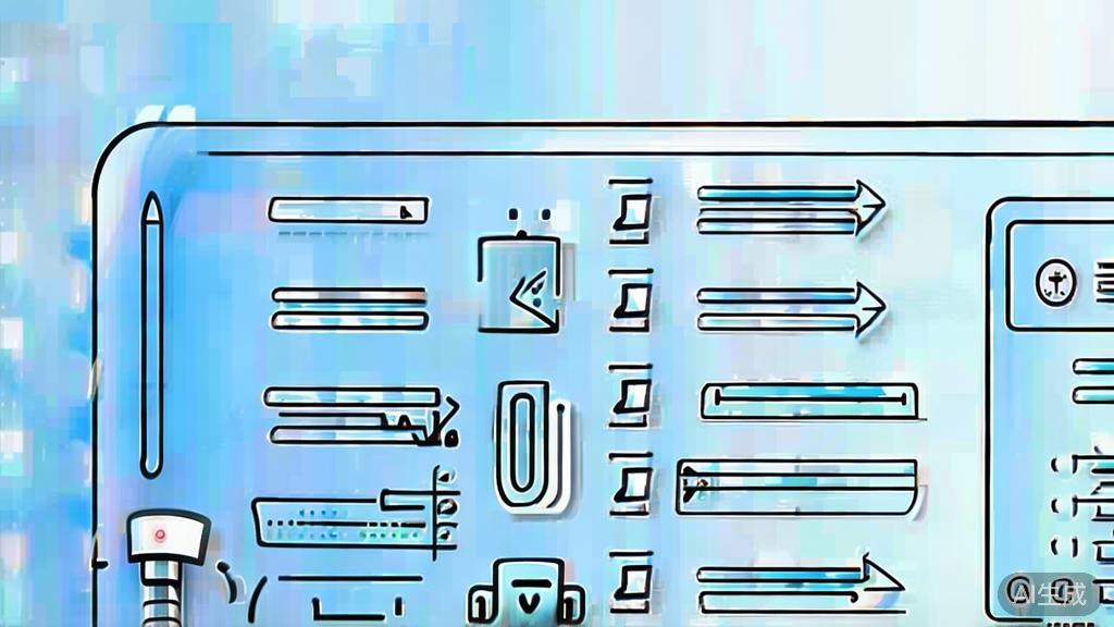 Flat vector illustration of copyright issues in AI art creation, dashboard style, soft blue gradient