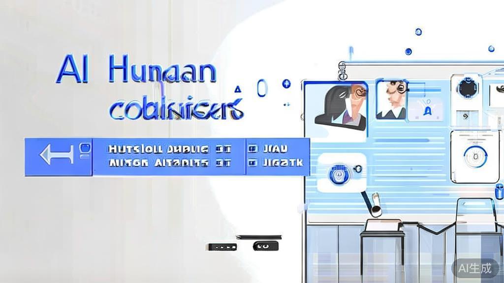 High-quality business illustration regarding the collaboration between AI and human artists, minimal flat design