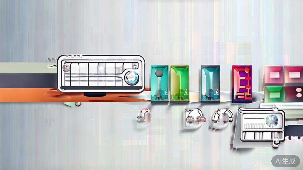 High-quality business illustration regarding animation production tools, minimal flat design