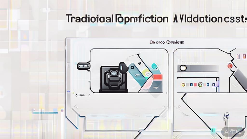 High-quality business illustration regarding cost comparison of traditional vs AI video production, minimal flat design
