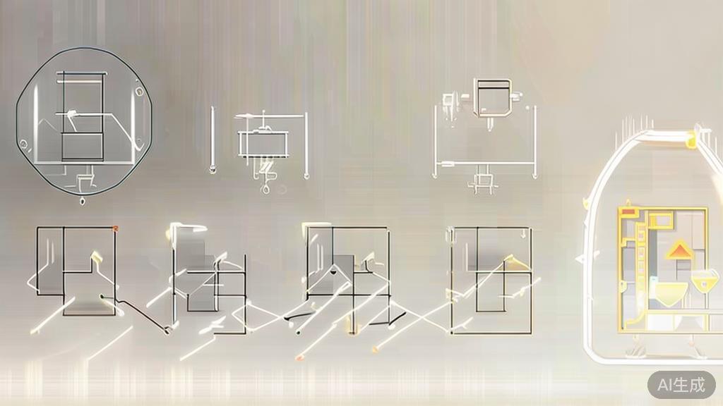 "High-quality business illustration regarding an image generation process, minimal flat design"