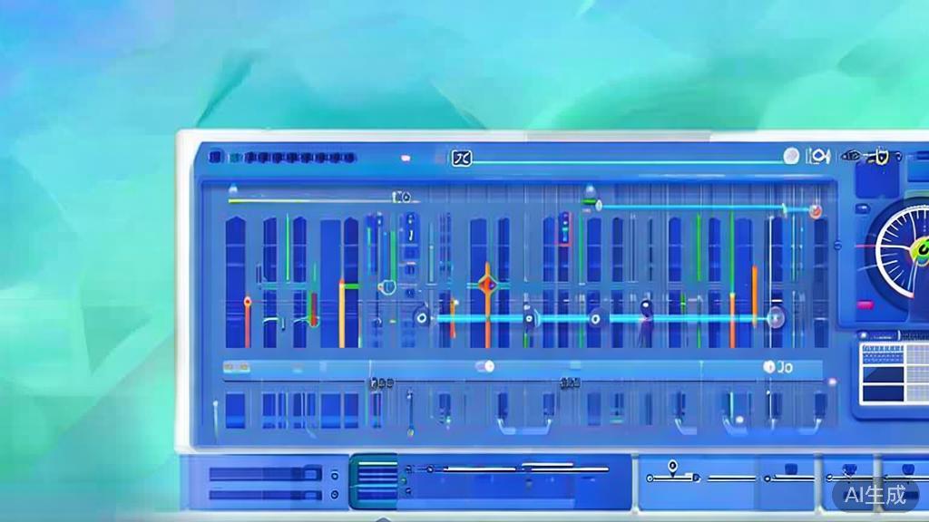 Flat vector illustration of video editing process, dashboard style, soft blue gradient