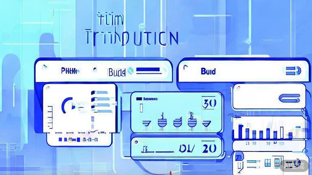 "Flat vector illustration of budgeting in film production, dashboard style, soft blue gradient"