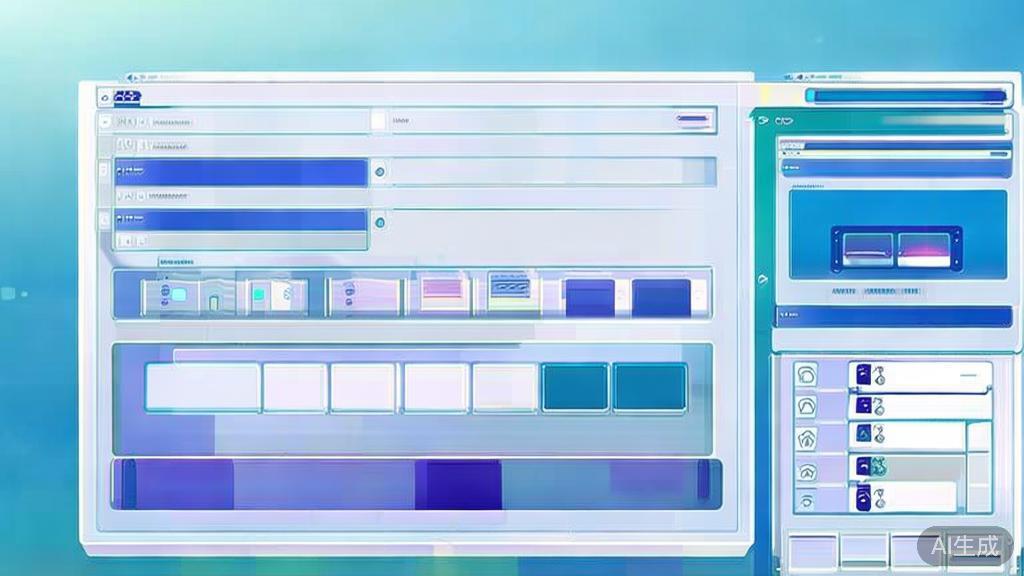 Flat vector illustration of animation software dashboard, dashboard style, soft blue gradient