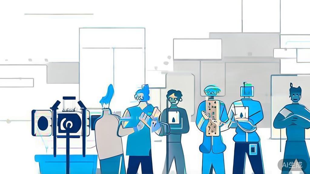 High-quality illustration of teamwork in filmmaking, minimal flat design