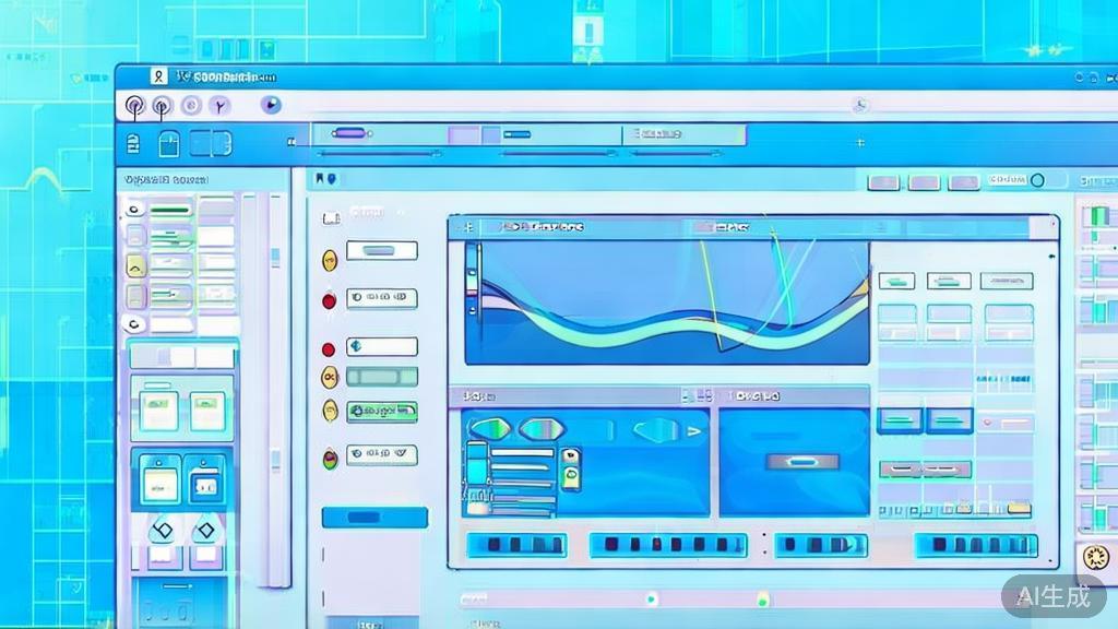 Flat vector illustration of personalized animation content creation, dashboard style, soft blue gradient