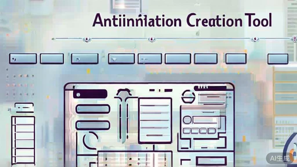 High-quality business illustration regarding user-friendly animation creation tools, minimal flat design