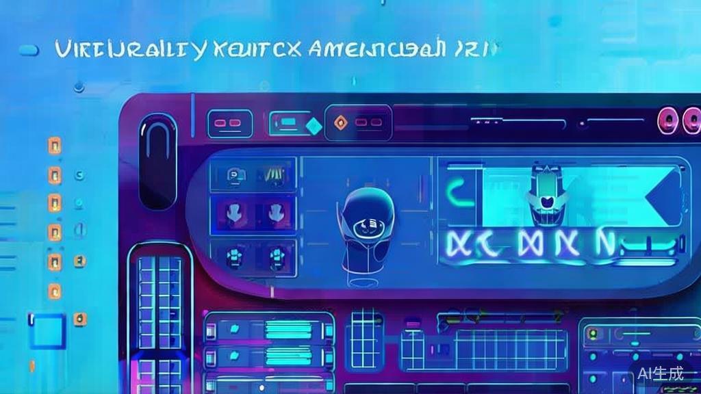 Flat vector illustration of VR and AR integration in animation production, dashboard style, soft blue gradient