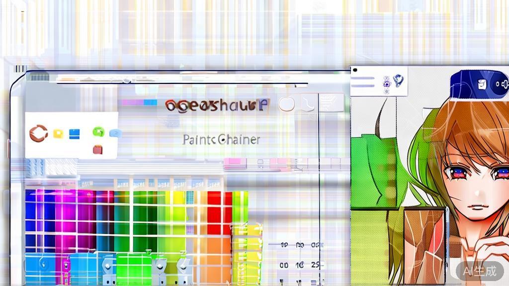 "High-quality illustration of PaintsChainer interface, showcasing an anime character being colored"