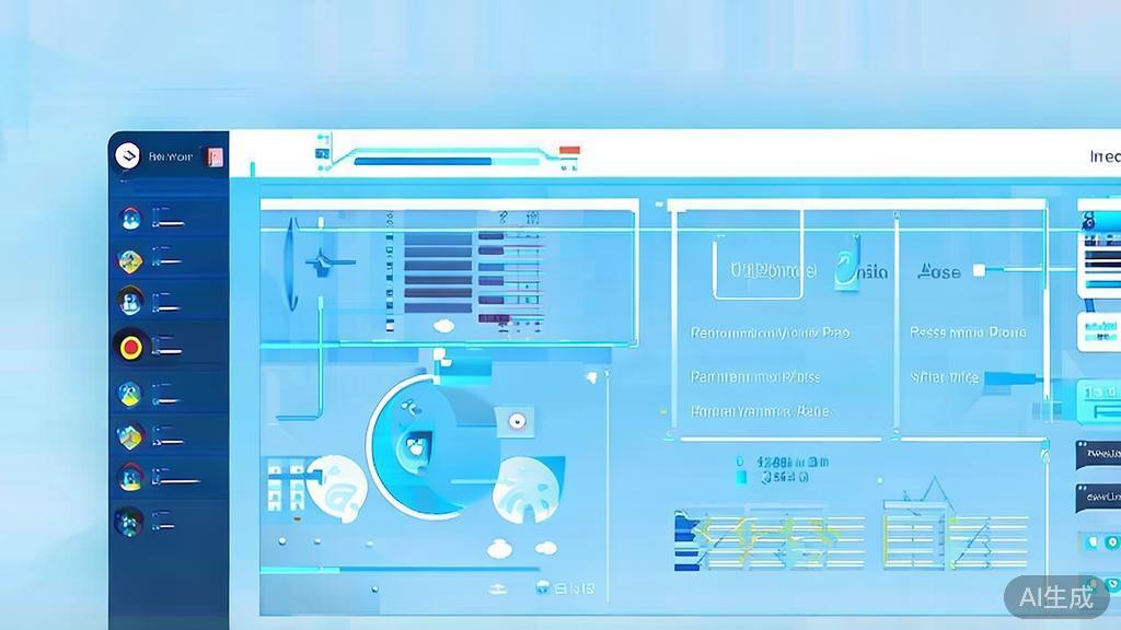"Flat vector illustration of data-driven optimization for short dramas, dashboard style, soft blue gradient"