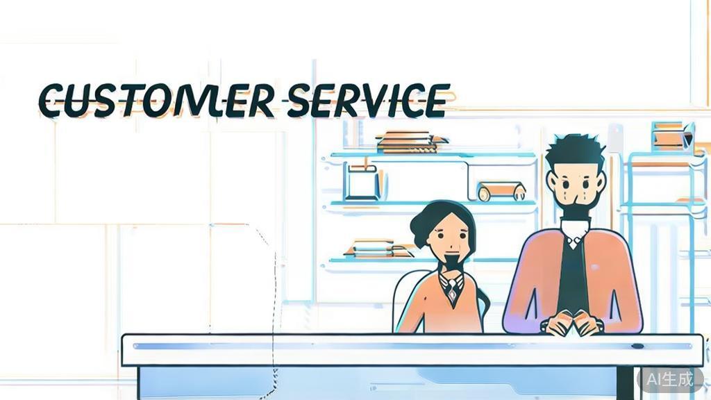 "High-quality business illustration regarding customer service, minimal flat design"