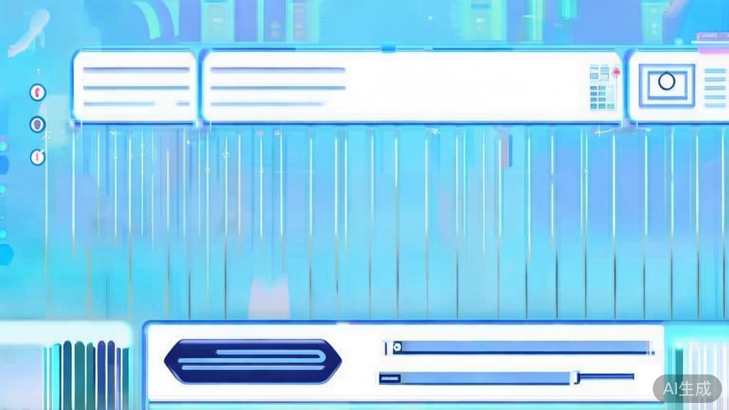 "Flat vector illustration of future of short play creation, dashboard style, soft blue gradient"