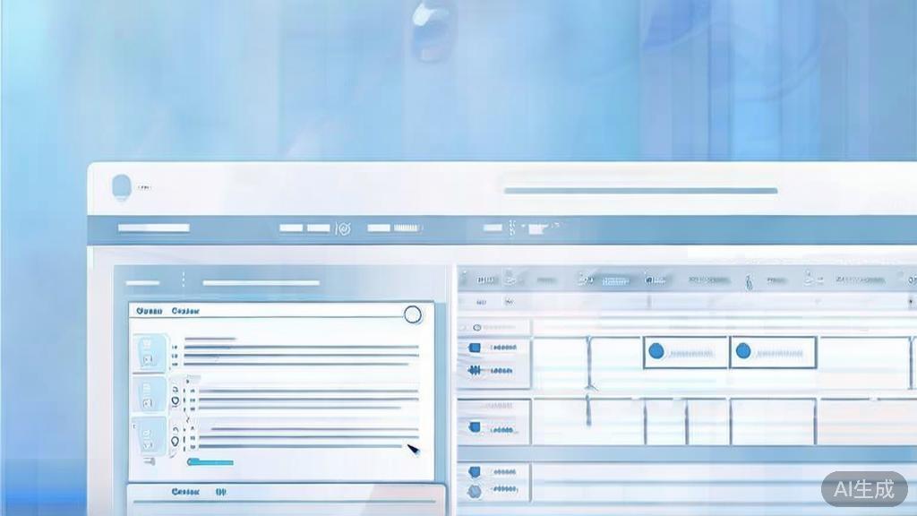 Flat vector illustration of script editing software, dashboard style, soft blue gradient