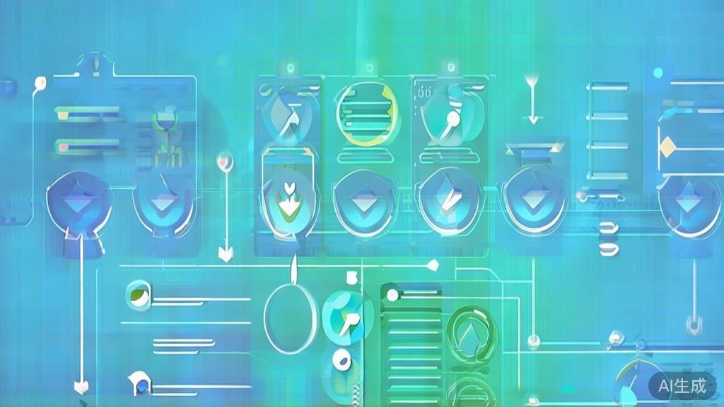 Flat vector illustration of script iteration process, dashboard style, soft blue gradient