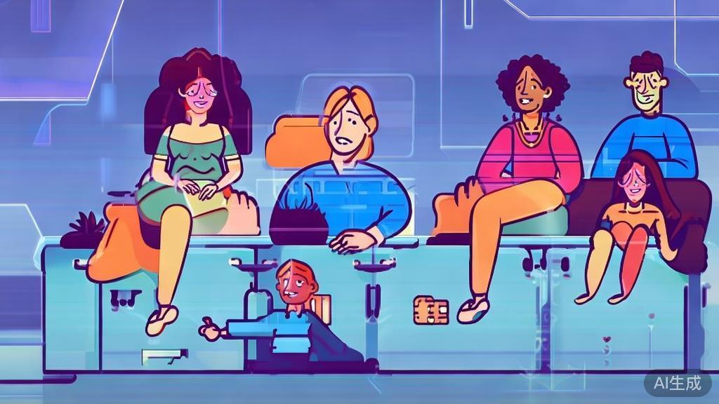 "Flat vector illustration of audience interaction in short plays, emphasizing engagement, dashboard style, soft blue gradient"