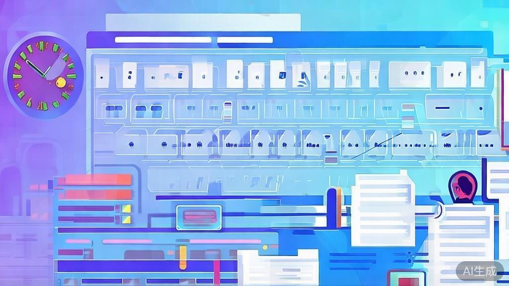 Flat vector illustration of script writing process, dashboard style, soft blue gradient
