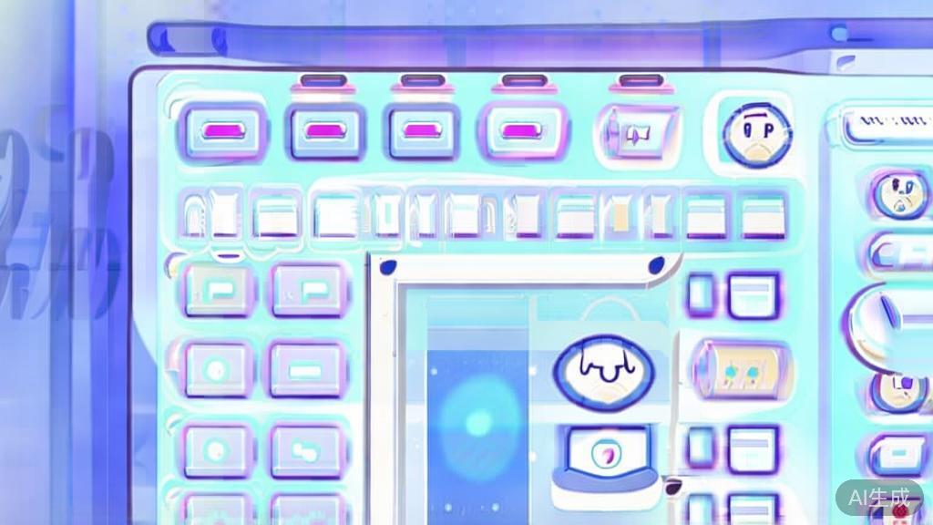 Flat vector illustration of character design generator, dashboard style, soft blue gradient