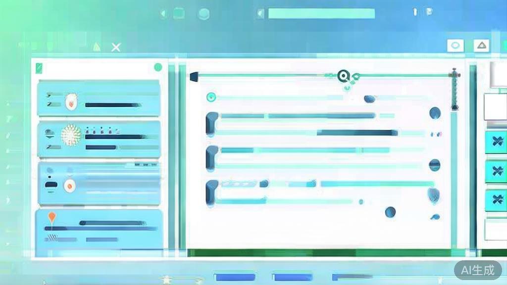 Flat vector illustration of script generation process, dashboard style, soft blue gradient