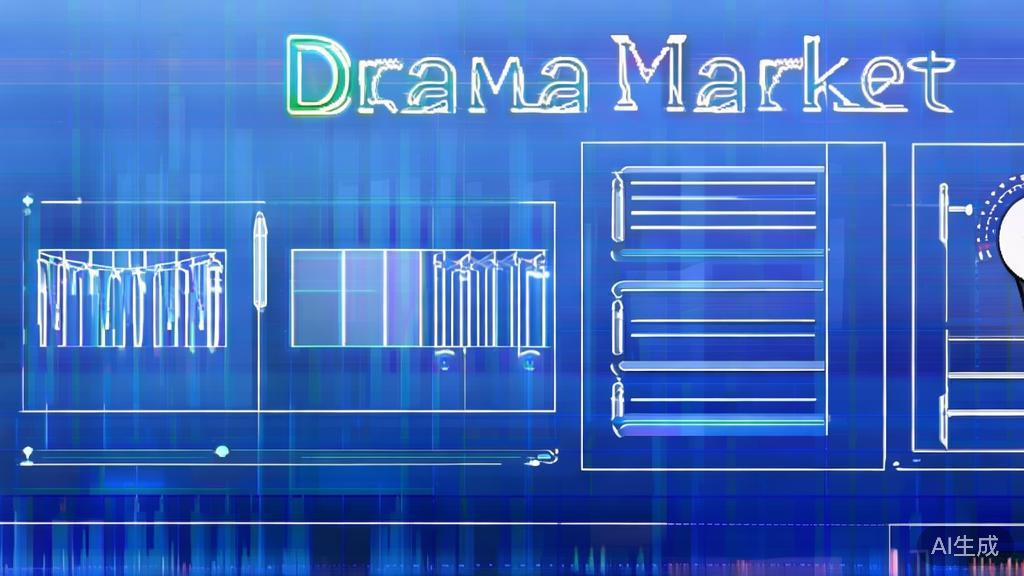 Flat vector illustration of short drama market opportunities, dashboard style, soft blue gradient