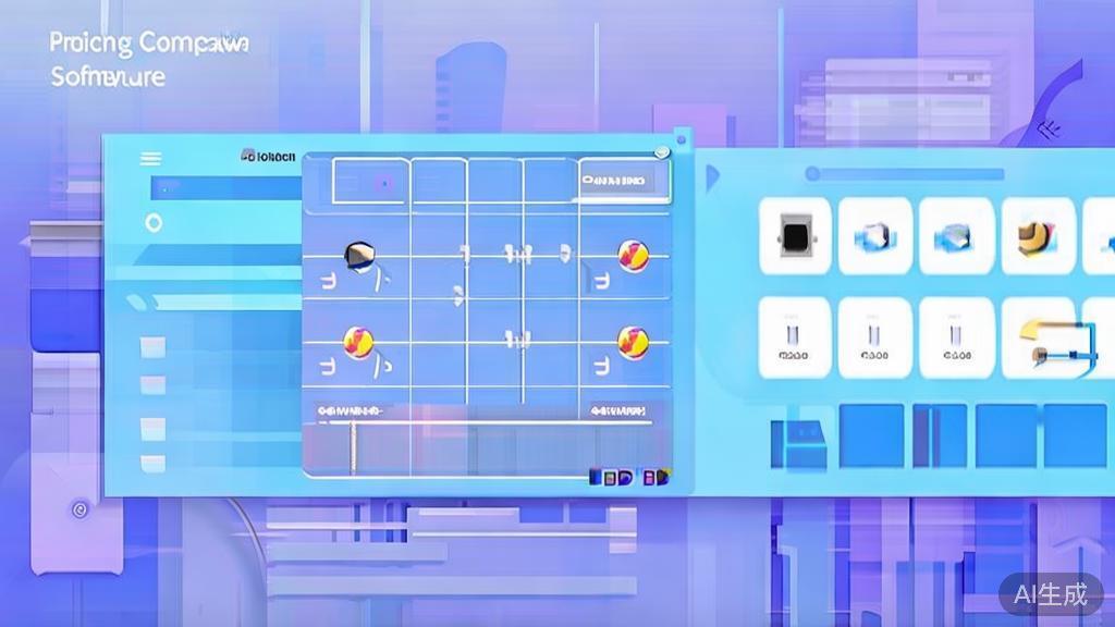 "Flat vector illustration depicting pricing comparison for animation software, dashboard style, soft blue gradient"