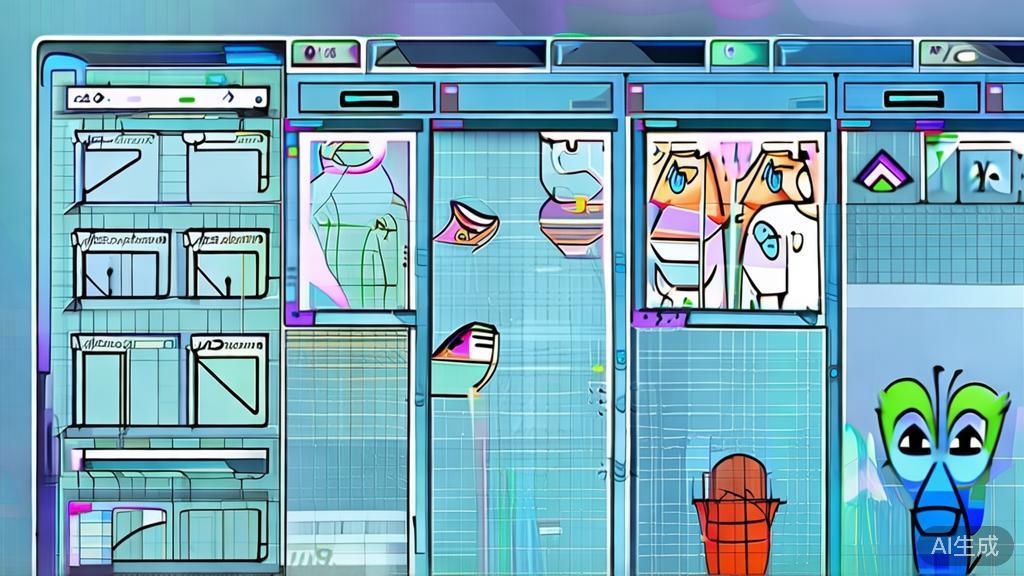 Flat vector illustration of animation character design process, dashboard style, soft blue gradient