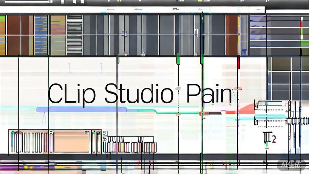 "Flat vector illustration of Clip Studio Paint features, showcasing animation tools, minimalist design"