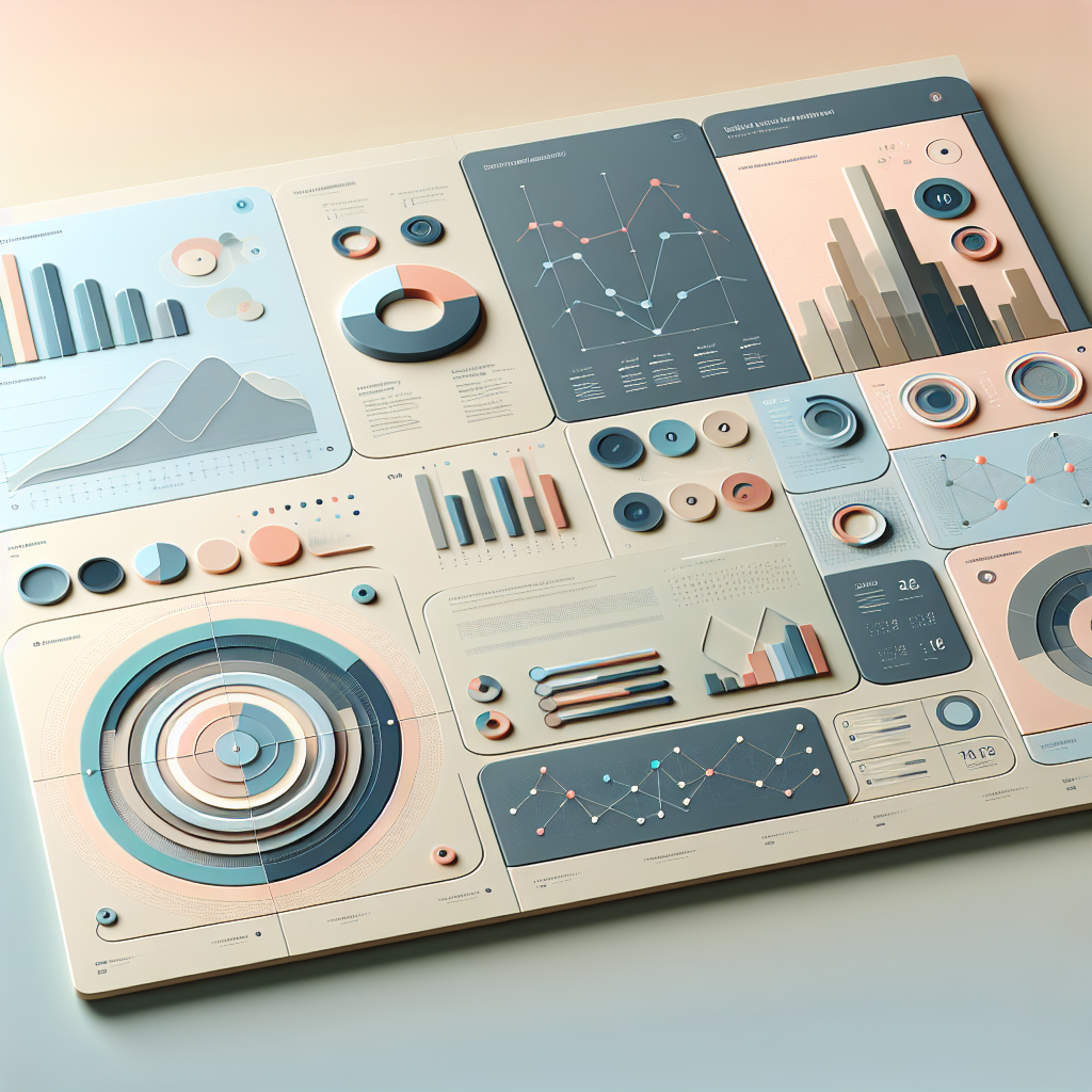 "Minimalist business dashboard with abstract data visualization, soft gradient background, professional color scheme, clean geometric shapes, flat design style, high quality"